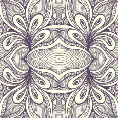 Soyut Zen-doodle Dikişsiz desen beyaz siyah