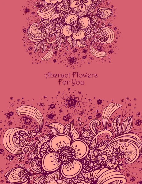 Malli Kaunis abstrakteja kukkia kukkakimppu vaaleanpunainen punainen — vektorikuva