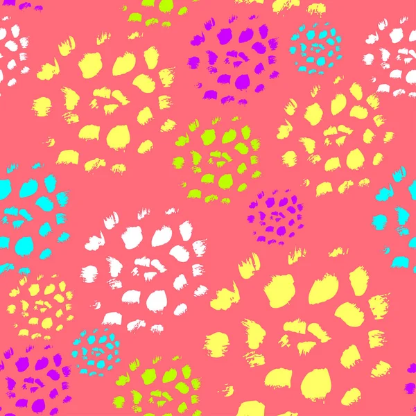 Abstract seamless pattern made by artist acrylic hard brushes on pink — Stock Vector