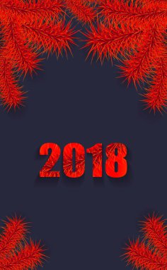 Noel ve yeni yıl arka plan ağaç dalı kırmızı kara günü