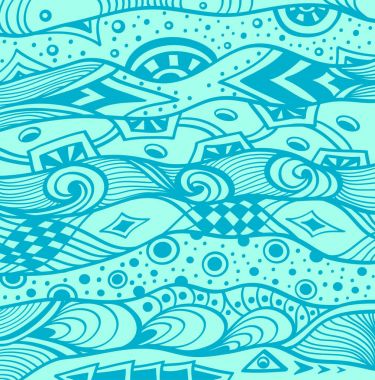 El yapımı etnik Zentangle Zendoodle arka plan mavi dekorasyon paket veya duvar kağıdı ve diğer şeyler