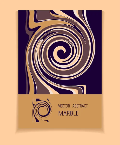 Modèle Vectoriel Avec Texture Abstraite Marbre Blanc Beige Marron Foncé — Image vectorielle