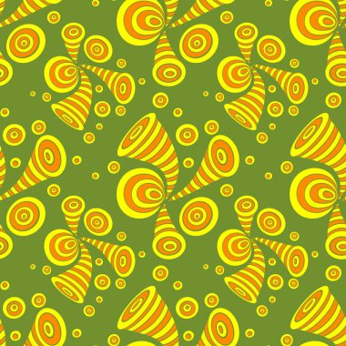 Doodle soyut deformasyon daireler Memphis ile Seamless Modeli sarı turuncu başka şeyler üzerinde zeytin veya yaratıcı dekorasyon tasarım paketi duvar kağıdı için stil