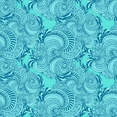 Soyut Zen dolaştırmak Zen doodle kabukları mavi dekorasyon elbise paketi veya baskı ve diğerleri için gelen deniz seamless modeli