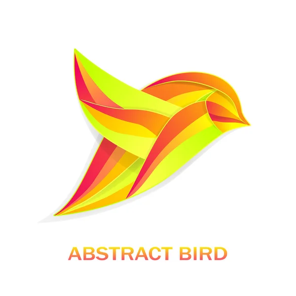 Abstract Bird Colorful Tones Symbol Flight Peace Development Effect Origami — Stock Vector