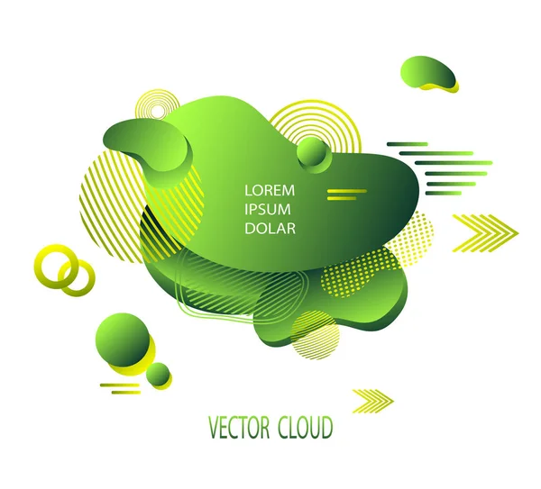 Sjabloon Van Flyer Banner Met Abstracte Futuristische Wolk Vloeibare Vlek — Stockvector