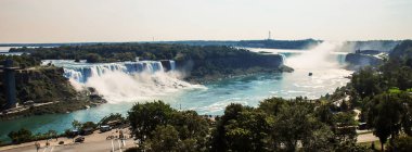 areal view of niagara falls in canada clipart