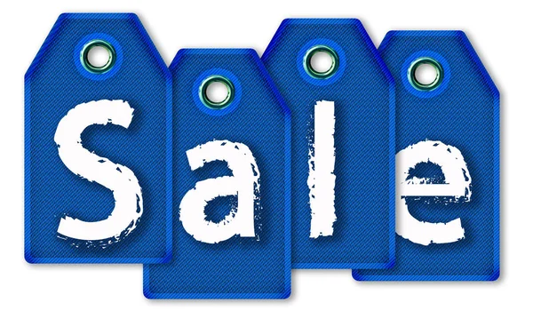 Blue sale tags  on white with path — Stock Photo, Image