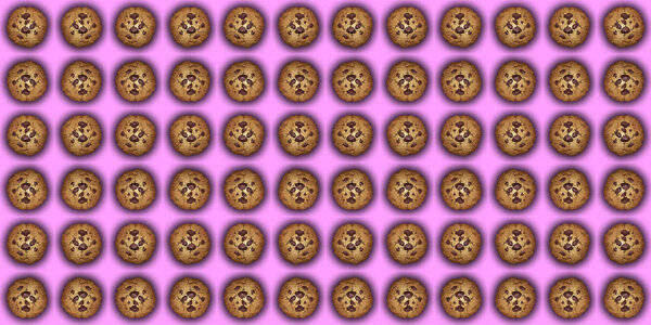 Cookie on a pink background with shadow