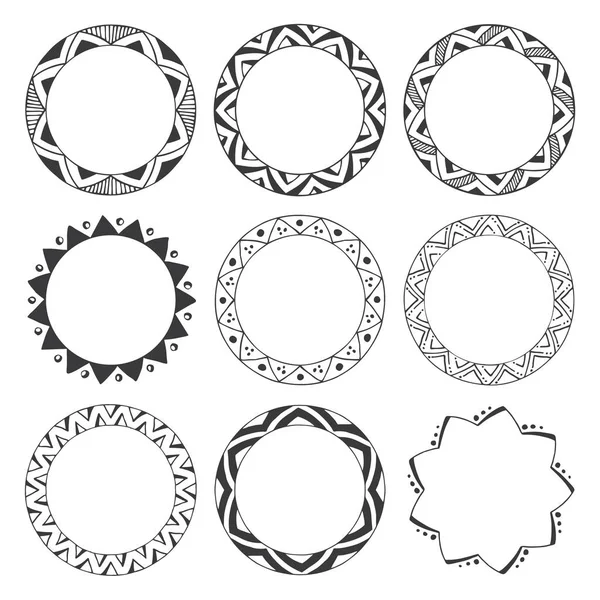 Круглые рамки, круговые орнаменты — стоковый вектор