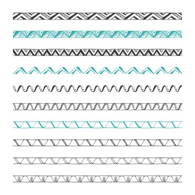 elle çizilmiş vektör sınırları, tasarım öğeleri; desen fırçaları dahil