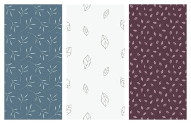 yaprakları ve yeşillik ile sorunsuz desenler vektör