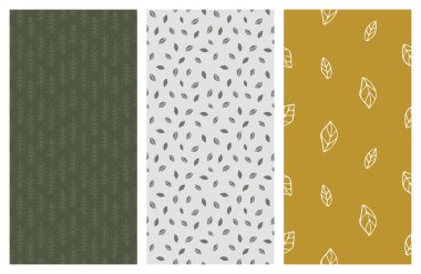 yaprakları ve yeşillik ile sorunsuz desenler vektör