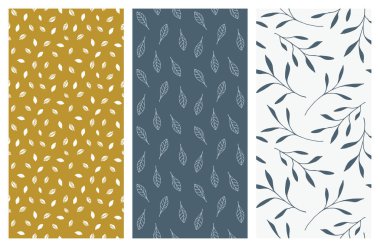 yaprakları ve yeşillik ile sorunsuz desenler vektör