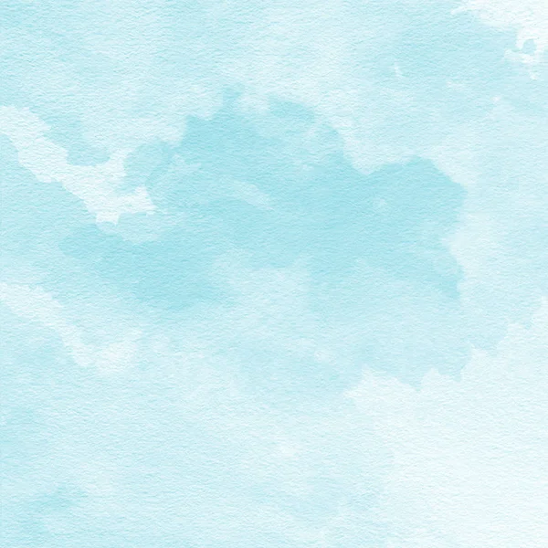 软蓝色水彩纹理背景，手绘 — 图库照片