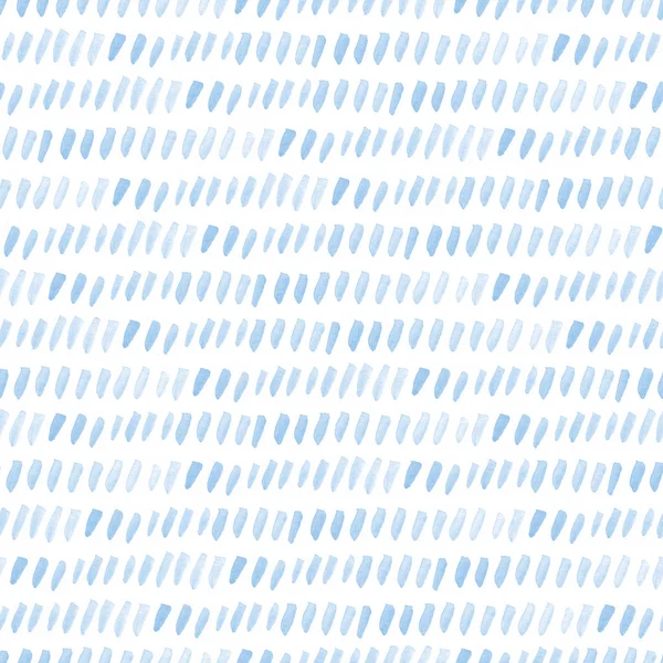 Płynny niebieski wzór akwareli na białym tle. Wzór bezszwowy akwarela z paskami i liniami. — Zdjęcie stockowe