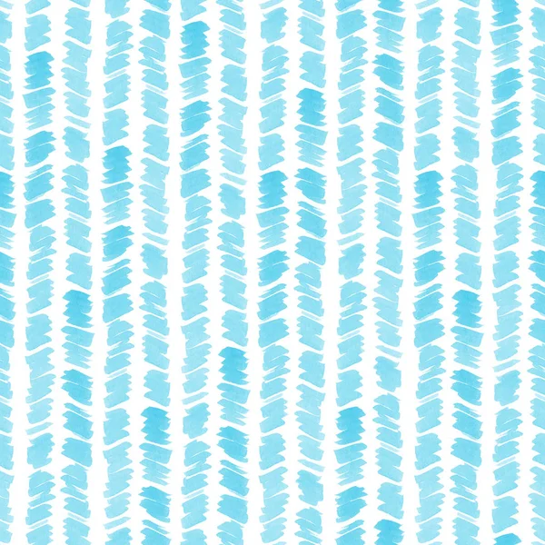 Seamless light blue watercolor pattern on white background. Watercolor seamless pattern with lines and stripes. — Stock Photo, Image