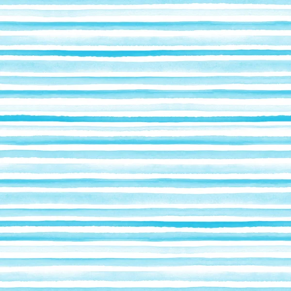 Naadloos lichtblauw aquarelpatroon op witte achtergrond. Aquarel naadloos patroon met lijnen en strepen. — Stockfoto