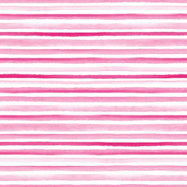 Beyaz arka planda pürüzsüz pembe suluboya deseni. Çizgi ve çizgilerle suluboya kusursuz desen.
