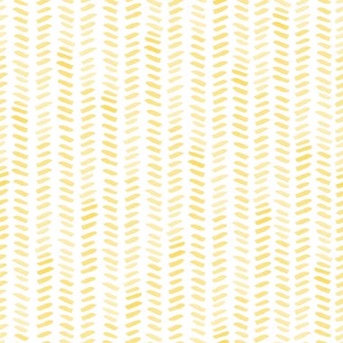 Beyaz arka planda pürüzsüz sarı suluboya deseni. Çizgi ve çizgilerle suluboya kusursuz desen.