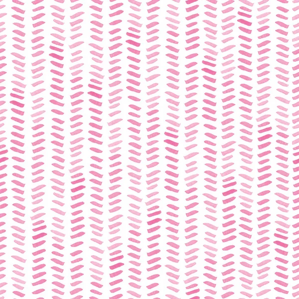 Varrat nélküli rózsaszín akvarell minta fehér háttér. Akvarell zökkenőmentes minta vonalak és csíkok. — Stock Fotó