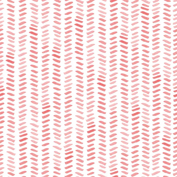 Seamless red watercolor pattern on white background. Watercolor seamless pattern with lines and stripes. — Stock Photo, Image