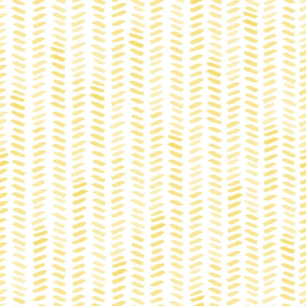 Seamless yellow watercolor pattern on white background. Watercolor seamless pattern with lines and stripes. — Stock Photo, Image