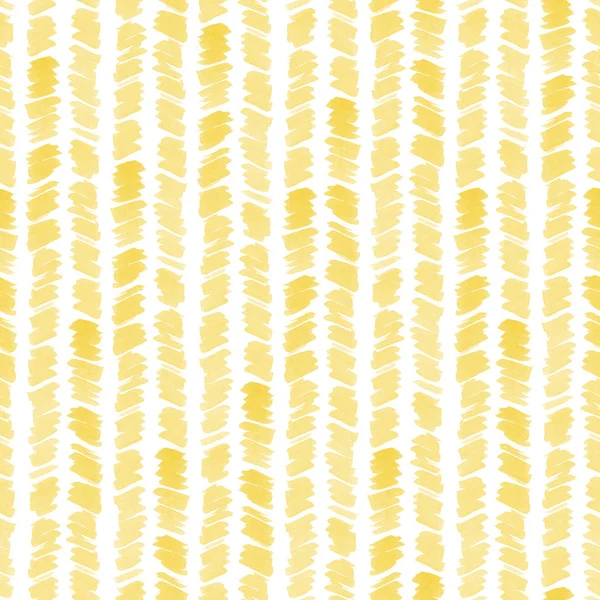 Seamless yellow watercolor pattern on white background. Watercolor seamless pattern with lines and stripes. — Stock Photo, Image