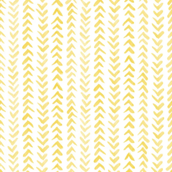 Seamless yellow watercolor pattern on white background. Watercolor seamless pattern with arrows. — Stock Photo, Image