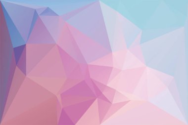 Üçgenli soyut geometrik arkaplan. Çokgen doku arka planını yönlendir. Soyut iş geçmişi. Vektör çizimi. Pembe, mor, mavi.