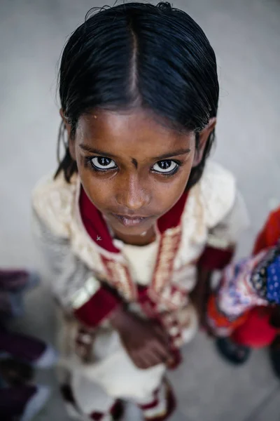 Felülnézet kislány portréja — Stock Fotó