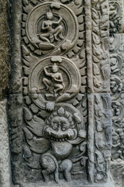 Religious bas-relief on buddhist temple clipart