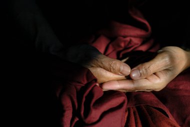 Üst düzey Budist keşiş eller