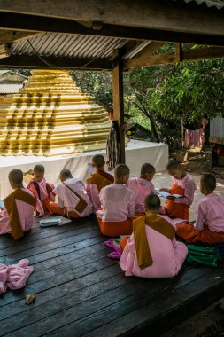 Kadın keşişler kitaplar ile oturan