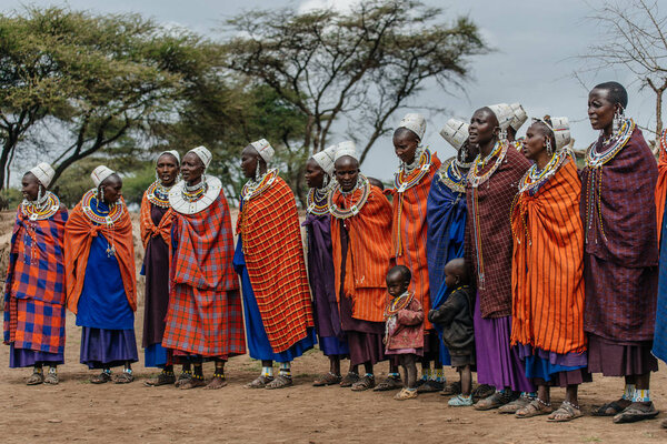 Female members of african tribe