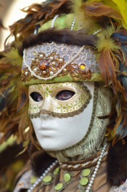 Venedik Maske ayakta karnavalında insan