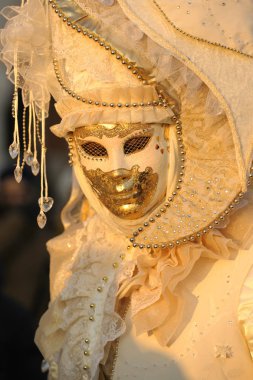 Venedik Maske ayakta karnavalında insan