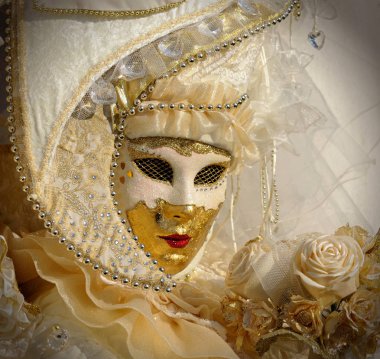 Venedik Maske ayakta karnavalında insan