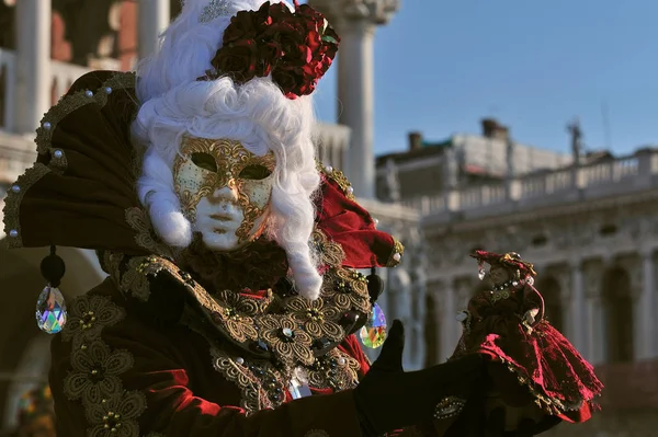 베네치아 마스크 카니발에 서 있는 인간 — 스톡 사진