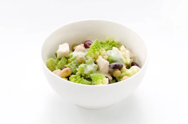 Salada Legumes Com Brócolis Romanesco — Fotografia de Stock