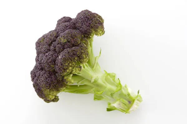 Menutup Brokoli Yang Terisolasi Dengan Latar Belakang Putih — Stok Foto