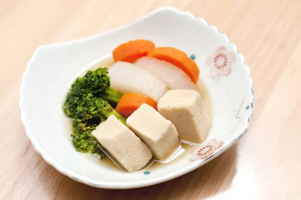 Nourriture Japonaise Mijotée Légumes Racines Koya Tofu — Photo