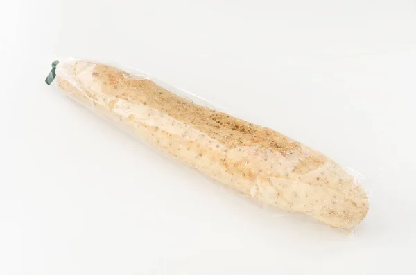 Chinese yam in plastic bag white background