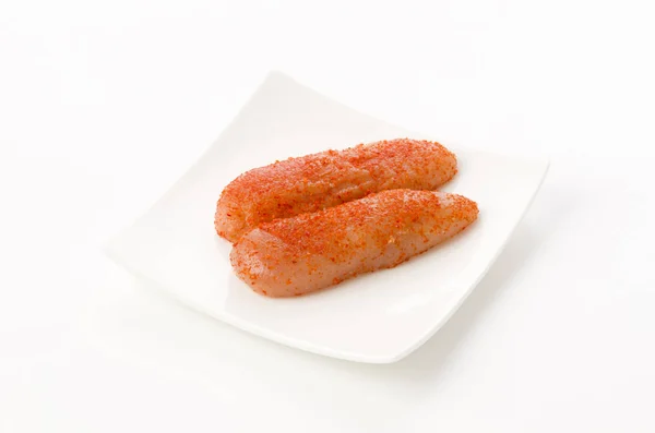 日本人Karashi Mentaiko 调味的调味鳕鱼 — 图库照片