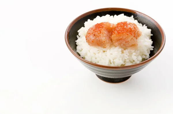 White Rice Karashi Mentaiko — Stock Photo, Image