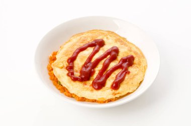 Tavuklu omlet (ketçap pilavı), Japon yemeği.