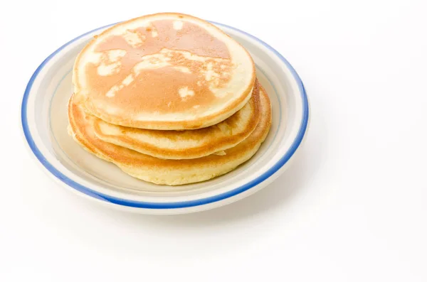 Stack Homemade Plain Pancakes Plate — 스톡 사진