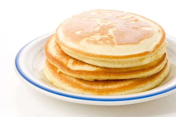 Stack Homemade Plain Pancakes Plate — 스톡 사진