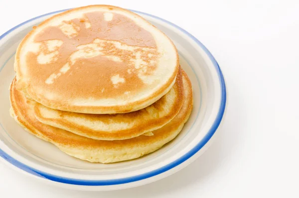 Stack Homemade Plain Pancakes Plate — 스톡 사진