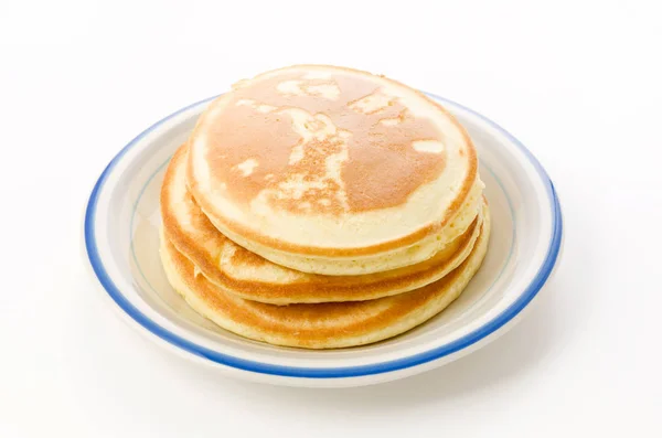 Stack Homemade Plain Pancakes Plate — 스톡 사진